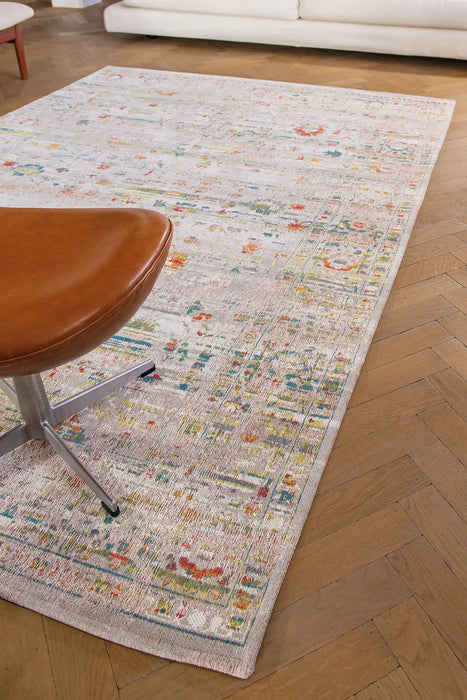 Louis de Poortere antiquarian 8894 ushak turkishdelight Grey, Multicoloured Living Room Flat Weave Rug.