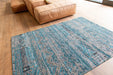Louis de Poortere antiquarian kilim 9110 zemmuri blue Blue, Multicoloured Living Room Flat Weave Rug.