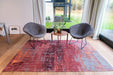 Louis de Poortere atlantic streaks 9125 nassau rose Multicoloured, Red Living Room Flat Weave Rug.