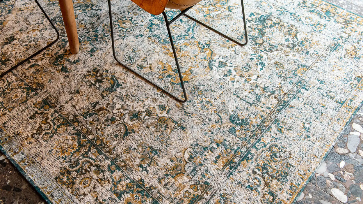 Louis de Poortere antiquarian bakhtiari 9127 fener Multicoloured Living Room Flat Weave Rug.
