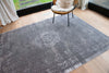 Louis de Poortere fading world medallion 9148 stone Grey Living Room Flat Weave Rug.