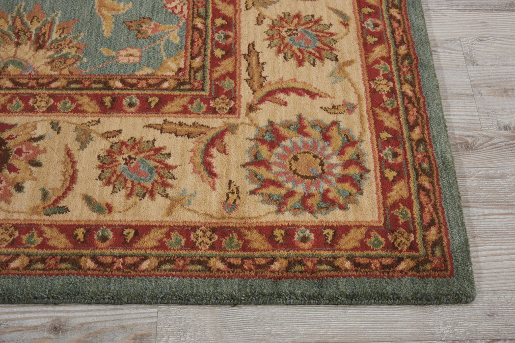Nourison living treasures li05 aqua Green Living Room Wool Rug.