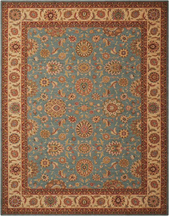 Nourison living treasures li05 aqua Green Living Room Wool Rug.