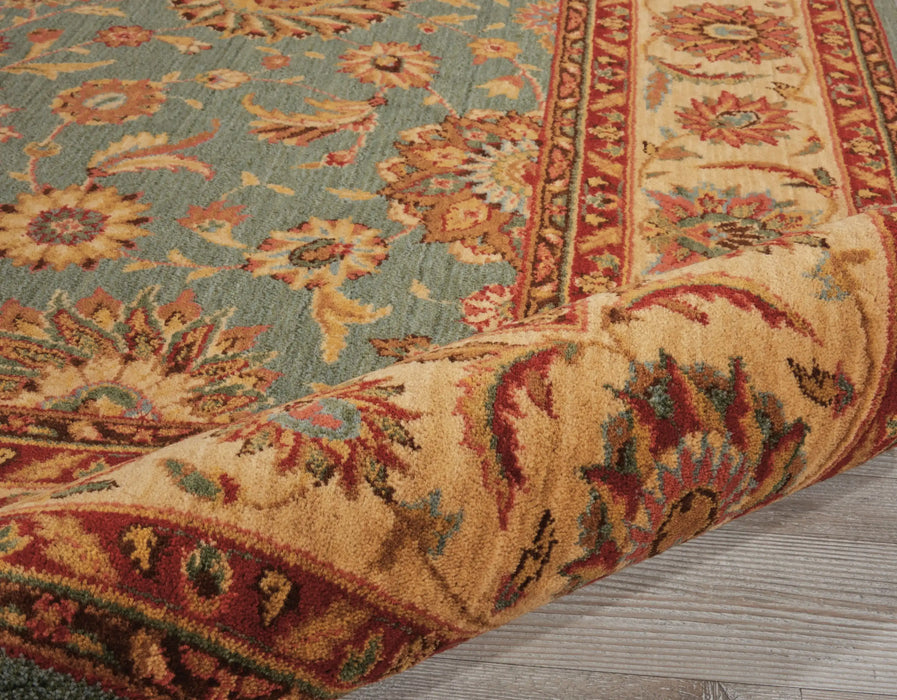 Nourison living treasures li05 aqua Green Living Room Wool Rug.