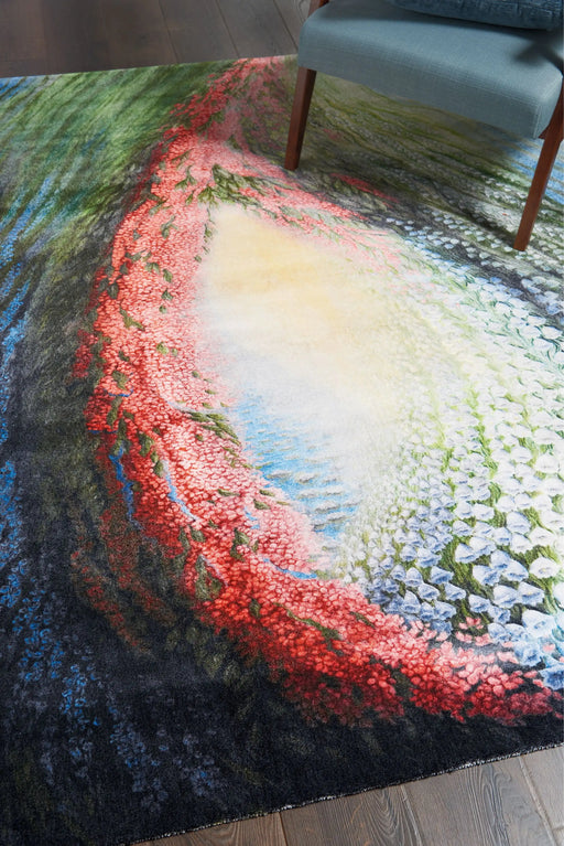 Nourison lida sherafatmand lida2 multi Multicoloured Living Room Floral Rug.