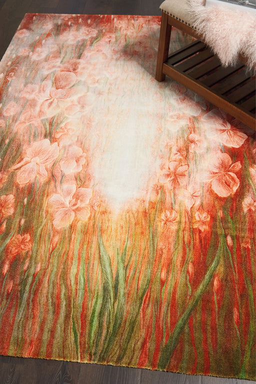 Nourison lida sherafatmand lida3 Multicoloured Living Room Floral Rug.