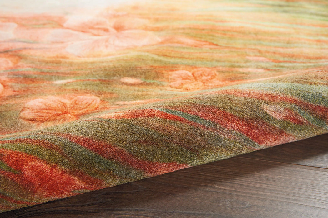 Nourison lida sherafatmand lida3 Multicoloured Living Room Floral Rug.