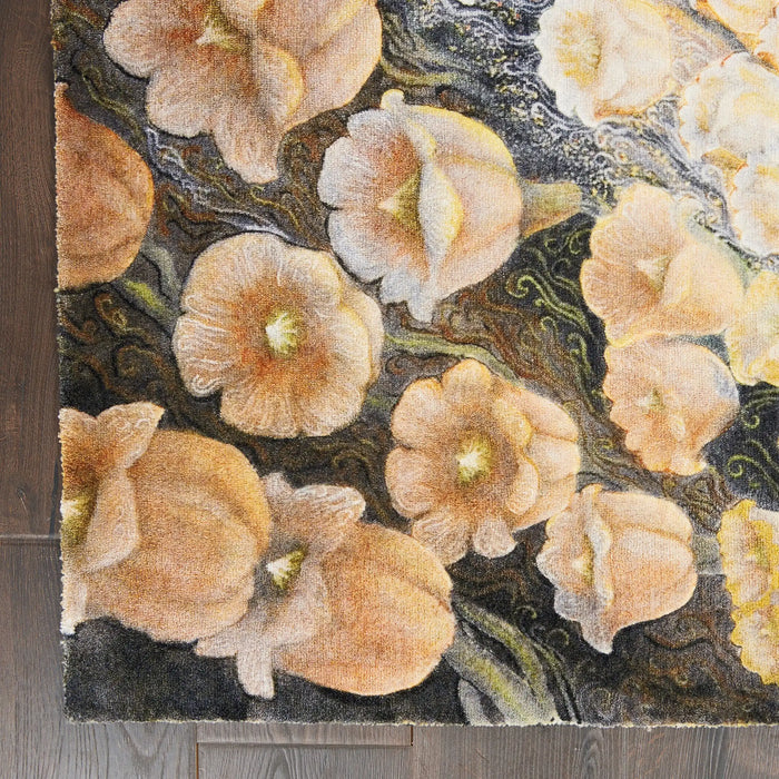 Nourison lida sherafatmand lida5 Multicoloured Living Room Floral Rug.