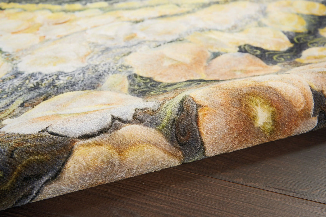 Nourison lida sherafatmand lida5 Multicoloured Living Room Floral Rug.