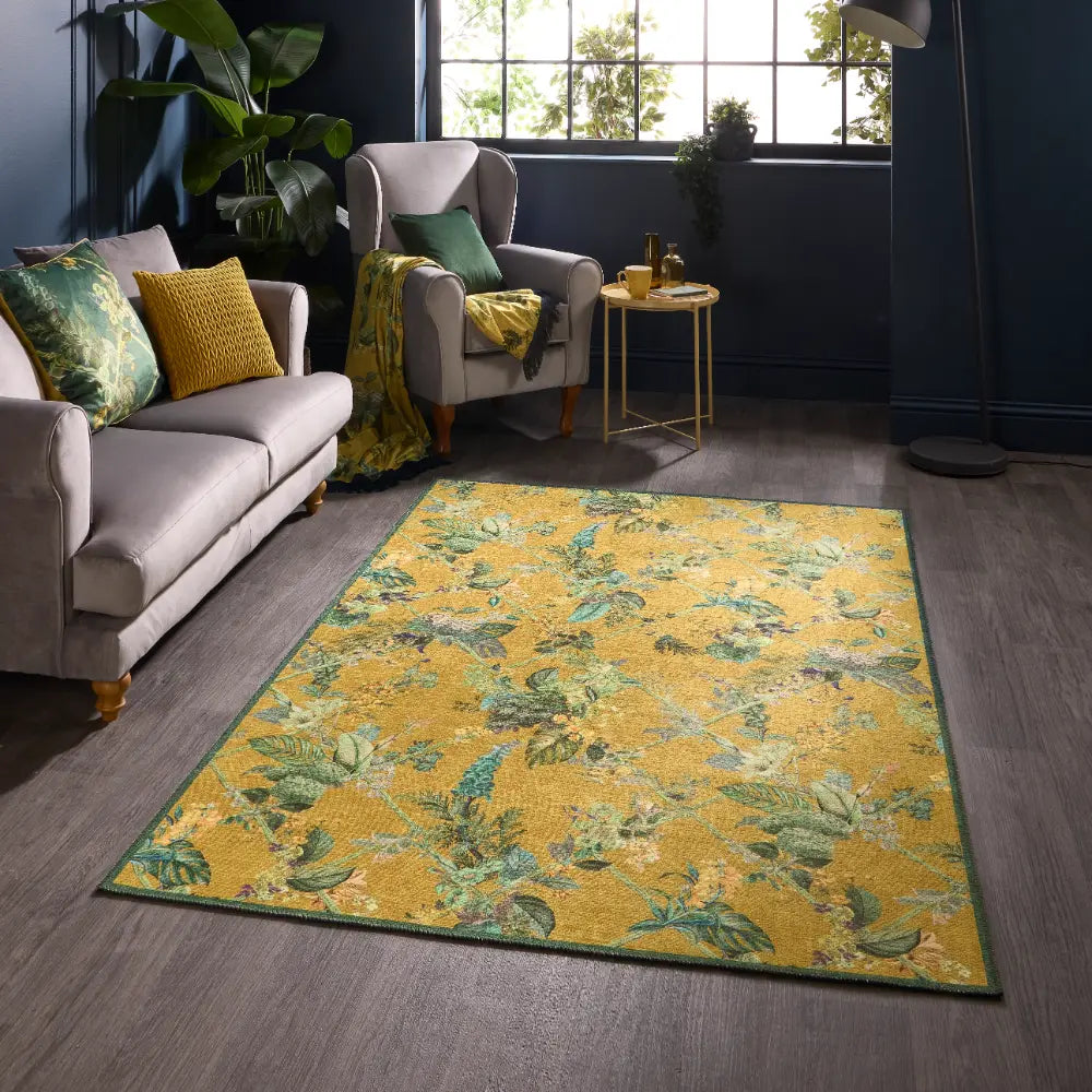 Laurence Llewelyn-Bowen Cotswold Fantasia Yellow Yellow Rug ...