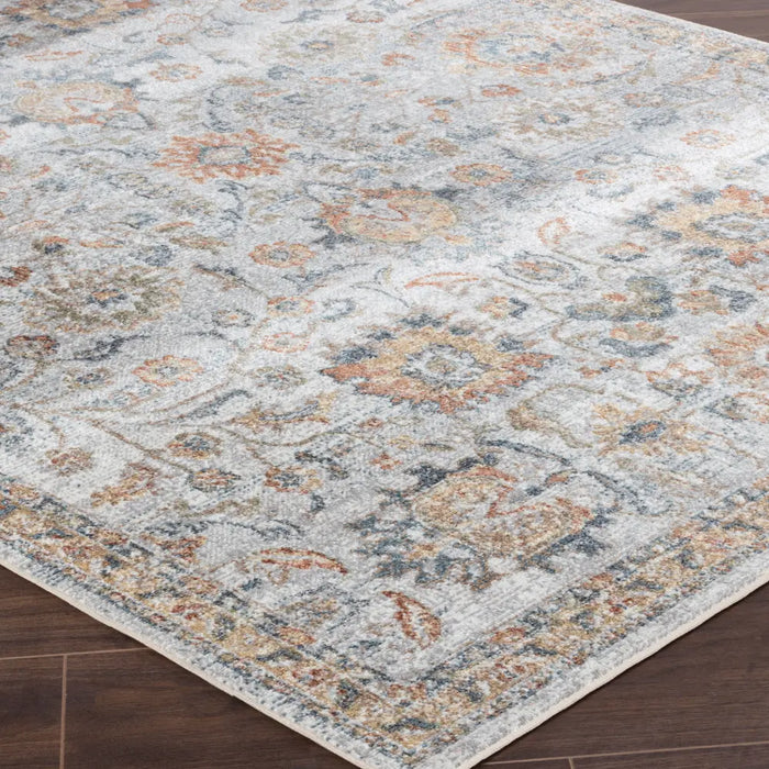 ESTHER Machine Washable Traditional Boho Grey/Oatmeal Rug