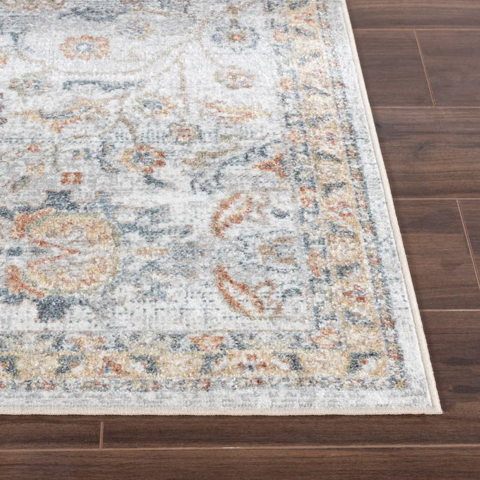 ESTHER Machine Washable Traditional Boho Grey/Oatmeal Rug
