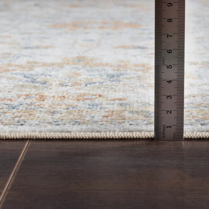 ESTHER Machine Washable Traditional Boho Grey/Oatmeal Rug