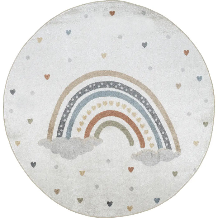 RAINI-BOW Kids Machine Washable Multicolour Bedroom Rug Multicolour