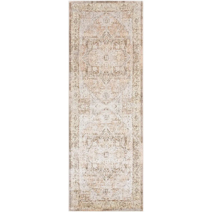 VIVIAN RIDGE Machine Washable Traditional Boho Clay/Dark Brown Rug