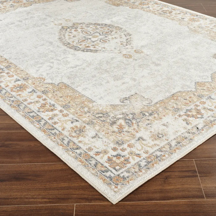 DEEPIKA Machine Washable Traditional Boho Grey/Brown Rug