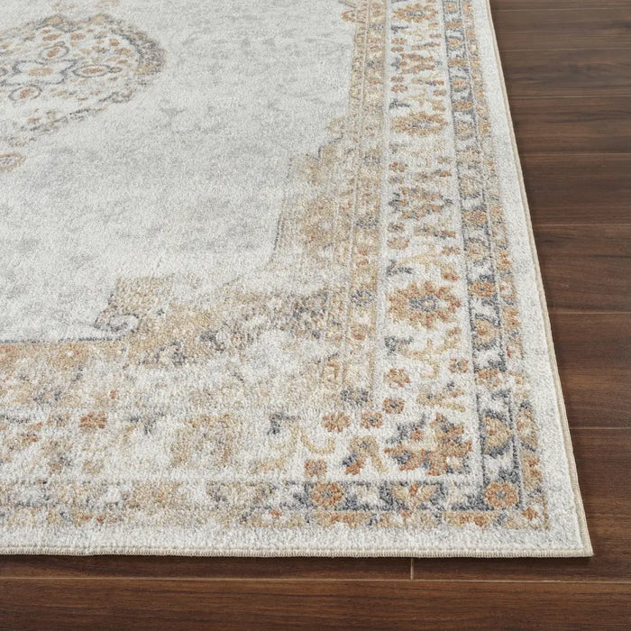 DEEPIKA Machine Washable Traditional Boho Grey/Brown Rug