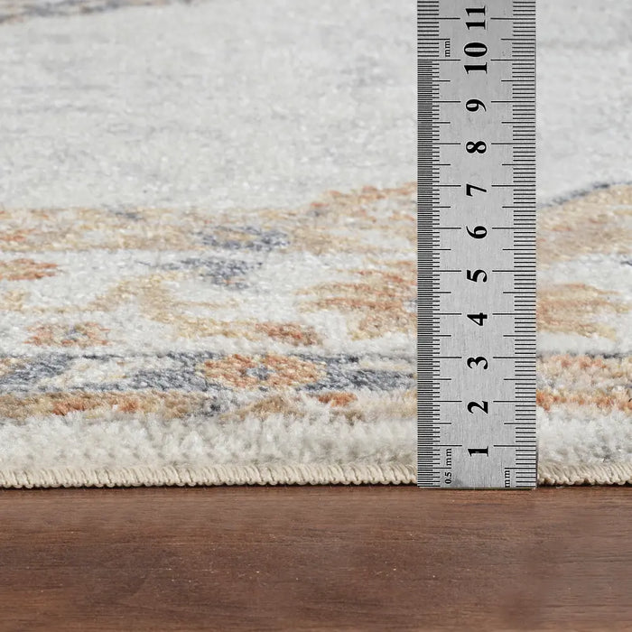 DEEPIKA Machine Washable Traditional Boho Grey/Brown Rug