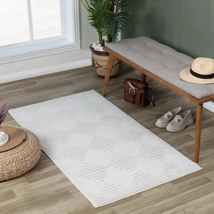 SAKURA In- & Outdoor Scandi Modern White Rug