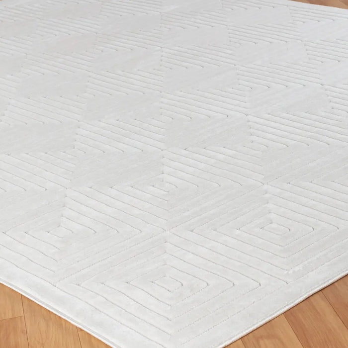 SAKURA In- & Outdoor Scandi Modern White Rug