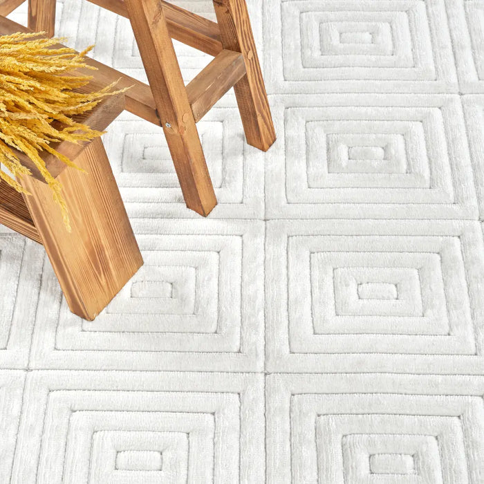 SAKURA In- & Outdoor Scandi Modern White Rug