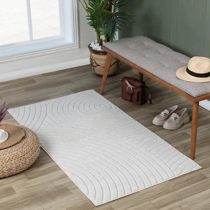 KOANA In- & Outdoor Scandi Modern White Rug