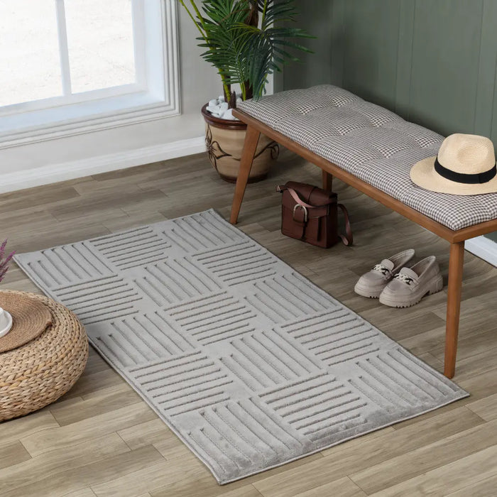 MIDORI In- & Outdoor Scandi Modern Grey Rug