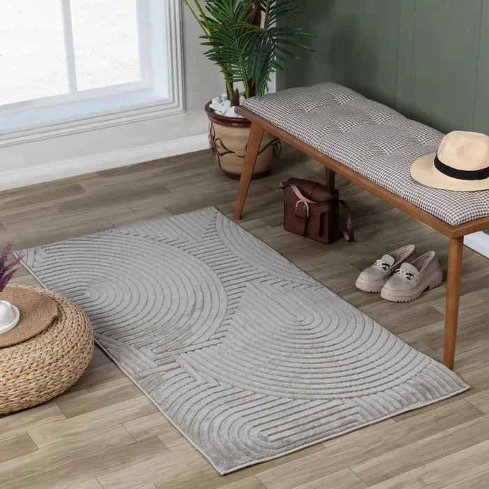 REYKO In- & Outdoor Scandi Modern Grey Rug