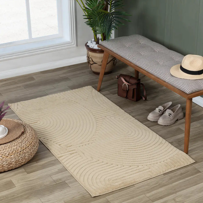 REYKO In- & Outdoor Scandi Modern Beige Rug