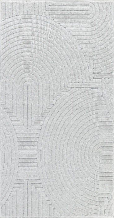 REYKO In- & Outdoor Scandi Modern White Rug
