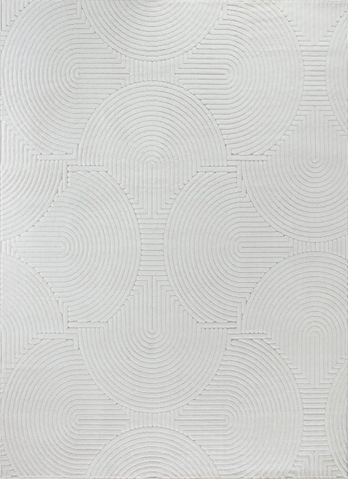 REYKO In- & Outdoor Scandi Modern White Rug