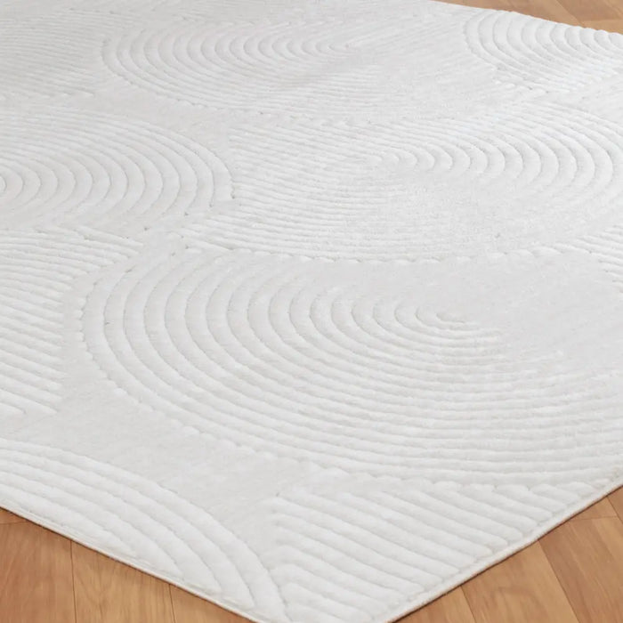REYKO In- & Outdoor Scandi Modern White Rug