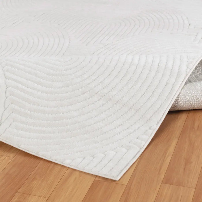 REYKO In- & Outdoor Scandi Modern White Rug