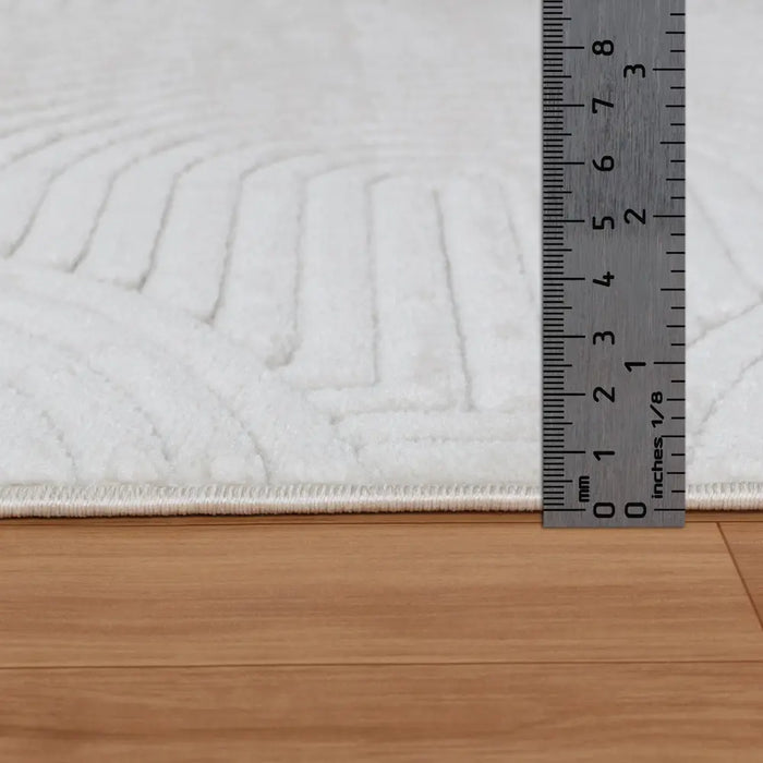 REYKO In- & Outdoor Scandi Modern White Rug