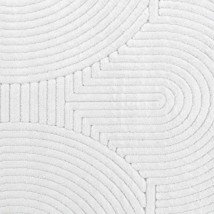 REYKO In- & Outdoor Scandi Modern White Rug