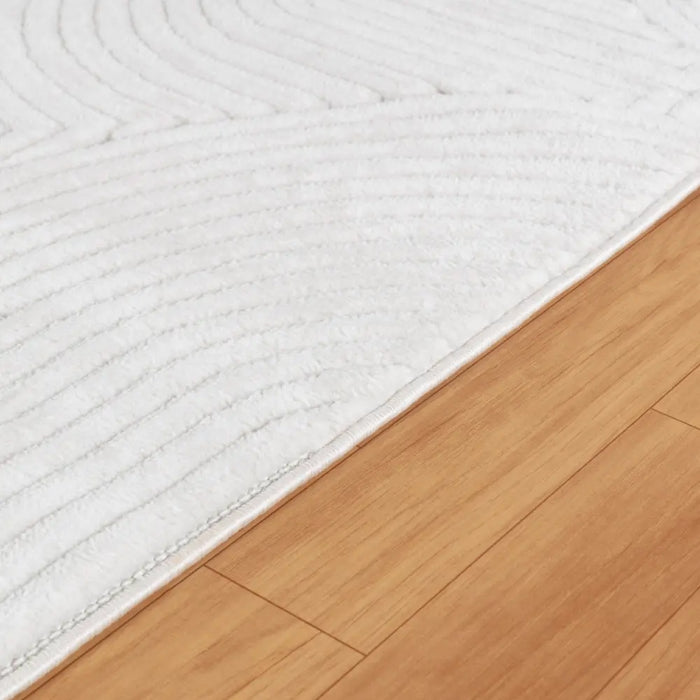 REYKO In- & Outdoor Scandi Modern White Rug