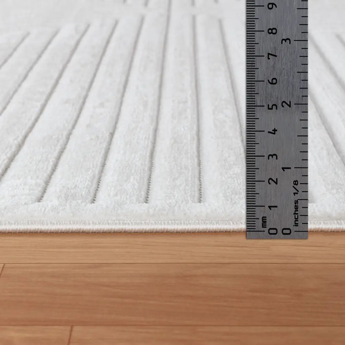 KIYOSHI In- & Outdoor Scandi Modern White Rug