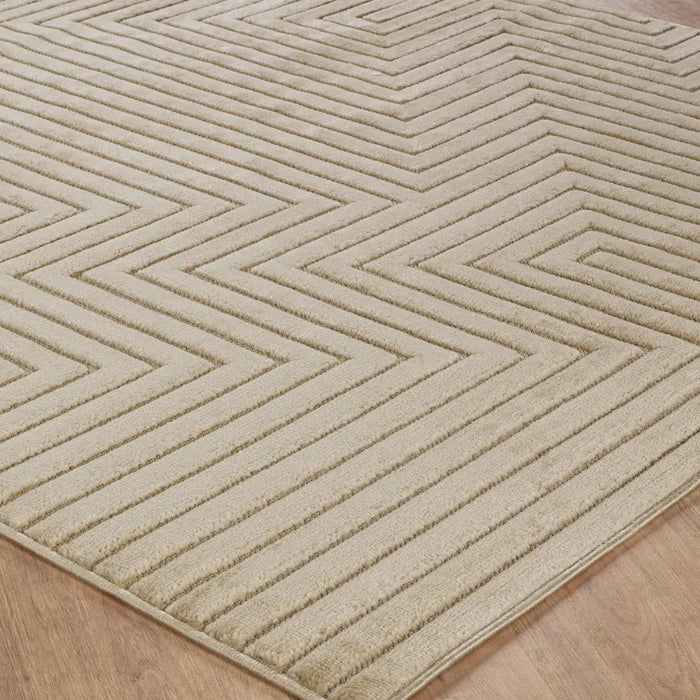 Naoko In- & Outdoor 3D High & Low Pile Textured Beige Rug