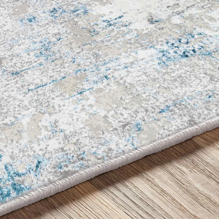 Parker Abstract Modern Marble Dark Blue Rug