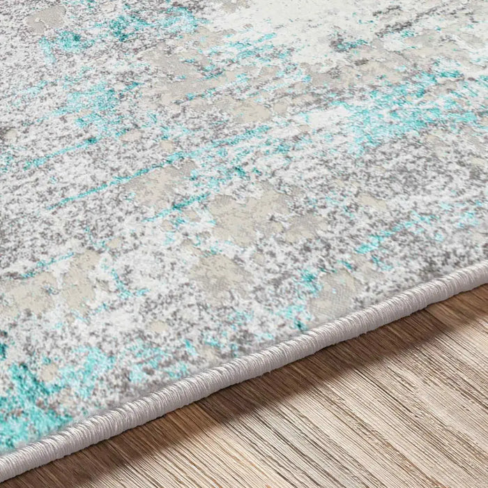 Parker Abstract Modern Marble Teal Rug