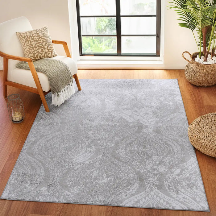 INGRID Vintage Traditional Oriental Boho Beige/Grey Rug