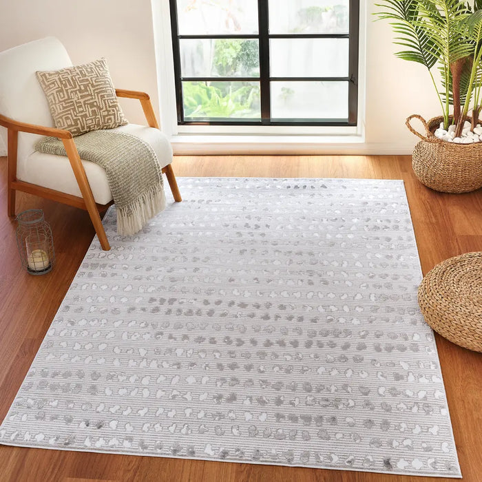 VALKIRIA Scandi Modern Beige/White Polka Dot Rug