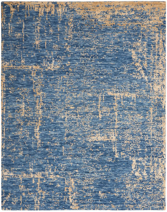Nourison Delivered in 6 weeks   USA luna lun01 dark blue mocha Blue, Brown Living Room Striped Rug.