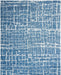 Nourison Delivered in 6 weeks   USA luna lun02 blue silver Blue, Grey Living Room Striped Rug.