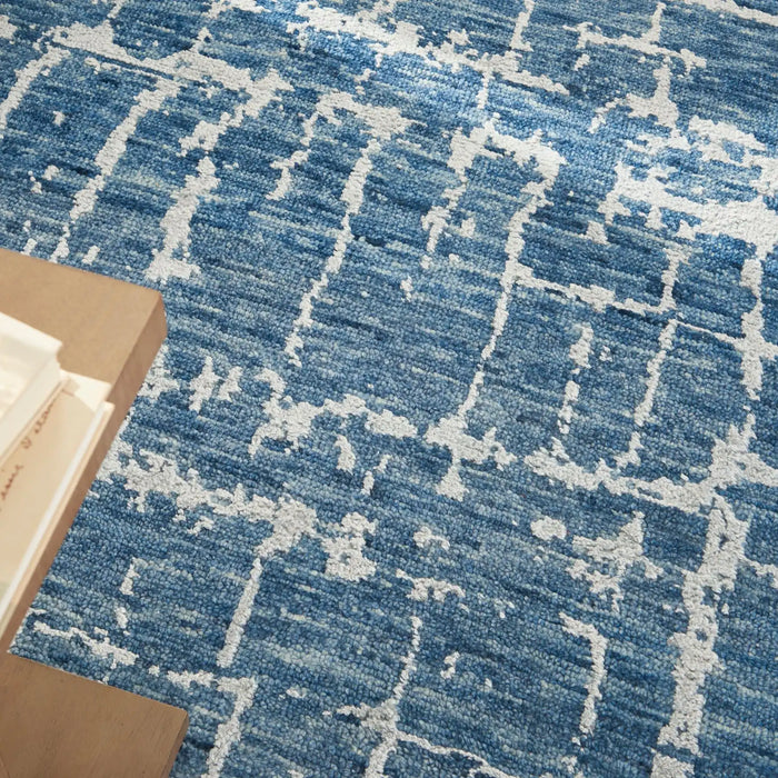 Nourison Delivered in 6 weeks   USA luna lun02 blue silver Blue, Grey Living Room Striped Rug.