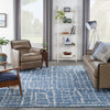 Nourison Delivered in 6 weeks   USA luna lun02 blue silver Blue, Grey Living Room Striped Rug.
