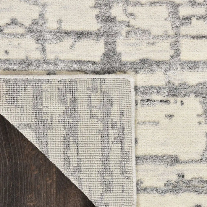 Nourison Delivered in 6 weeks   USA luna lun02 ivory grey Grey, Ivory Living Room Striped Rug.