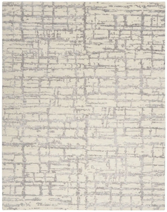 Nourison Delivered in 6 weeks   USA luna lun02 ivory grey Grey, Ivory Living Room Striped Rug.