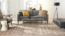 Nourison Delivered in 6 weeks   USA luna lun02 mocha ivory Brown, Ivory Living Room Striped Rug.