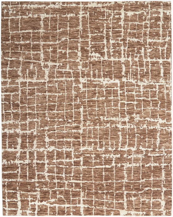 Nourison Delivered in 6 weeks   USA luna lun02 mocha ivory Brown, Ivory Living Room Striped Rug.